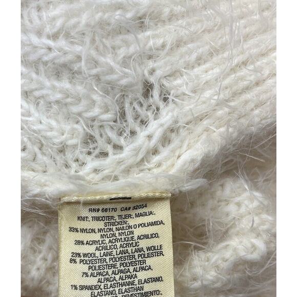 Anthropologie Cream Fuzzy Knit Dress - Picture 8 of 8